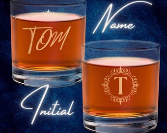 Custom Whiskey Rocks Glass - Personalized Bourbon Scotch Glass - Birthday Gift - Father Gift - Grandpa Christmas - Groomsmen - Best Man Gift