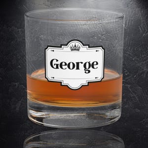 Custom Whiskey Glass, Personalized Rocks Glass for Bourbon Scotch, Unique Old Fashioned Gift, Barware for Whiskey Lovers