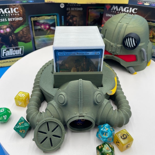 MTG Fallout Power Armor Helmet Deck Box | EDH | Magic the Gathering | 100 Box | Fable Forged Workshop