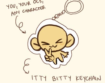 Custom Itty Bitty Chibi Character Sticker / Keychain Commission : Anime, DnD, Furry Art