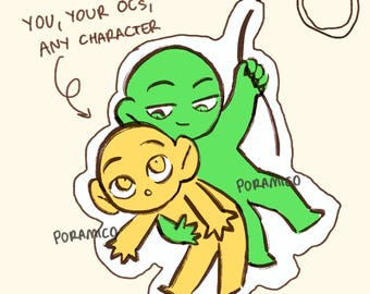 Custom Couple Commission : Chibi YCH, Anime, DnD, Furry Character + Keychain Sticker Illustration