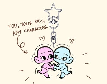 Custom Chibi Couple Keychain Commission : Matching Valentines Gift, DnD, Anime, Fandom, Furry