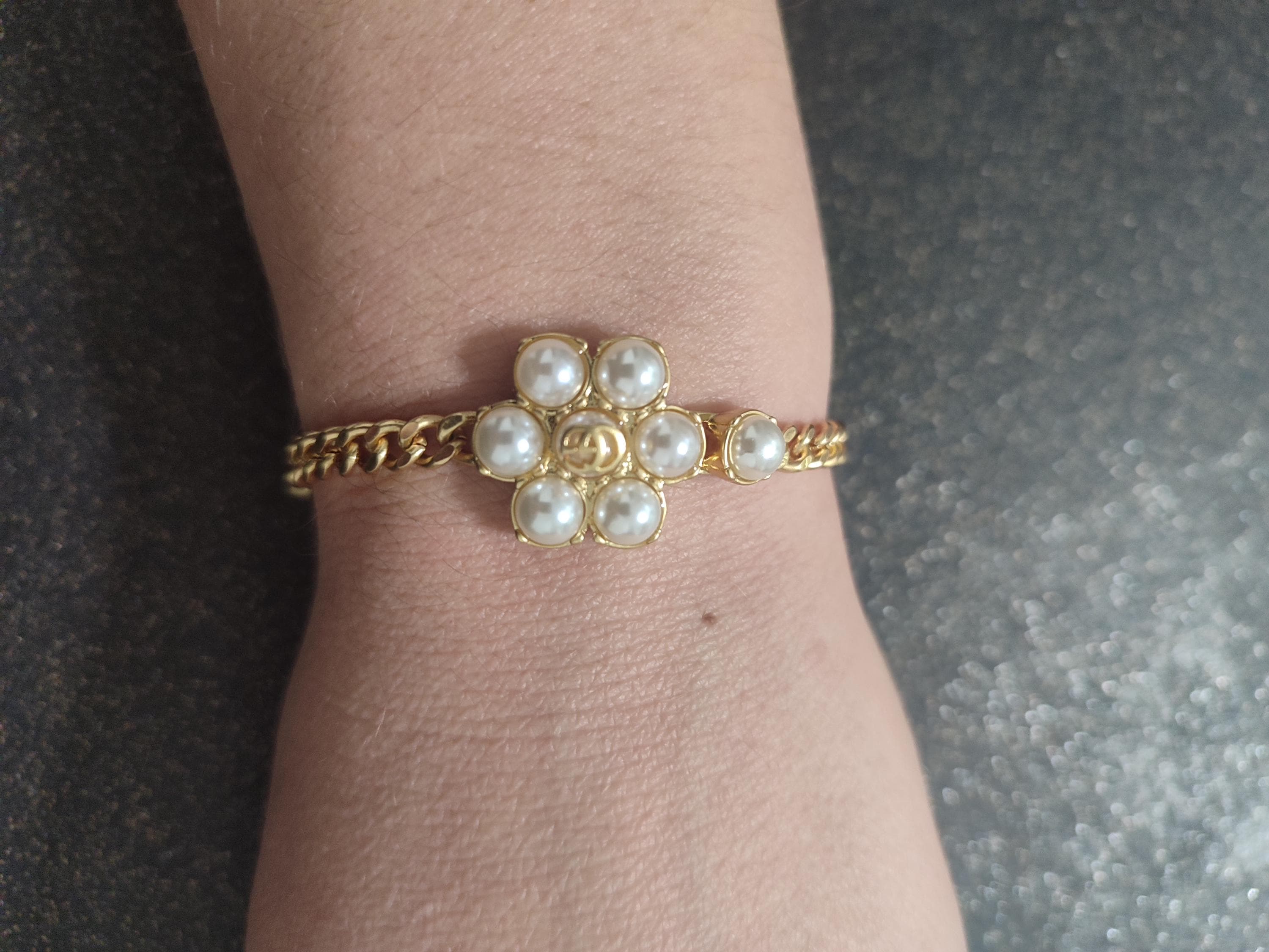 Vintage stylish GG pearl bracelet,bangle , gift for her