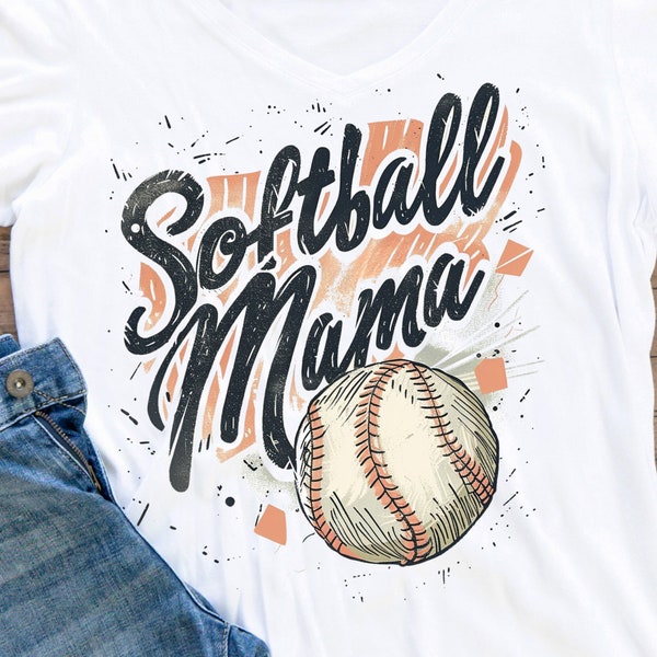 Softball Mama Png | Retro Softball Sublimation | Digital Download Png | Game Day Png | Sublimation Design | Sports Png | Softball Mom Png