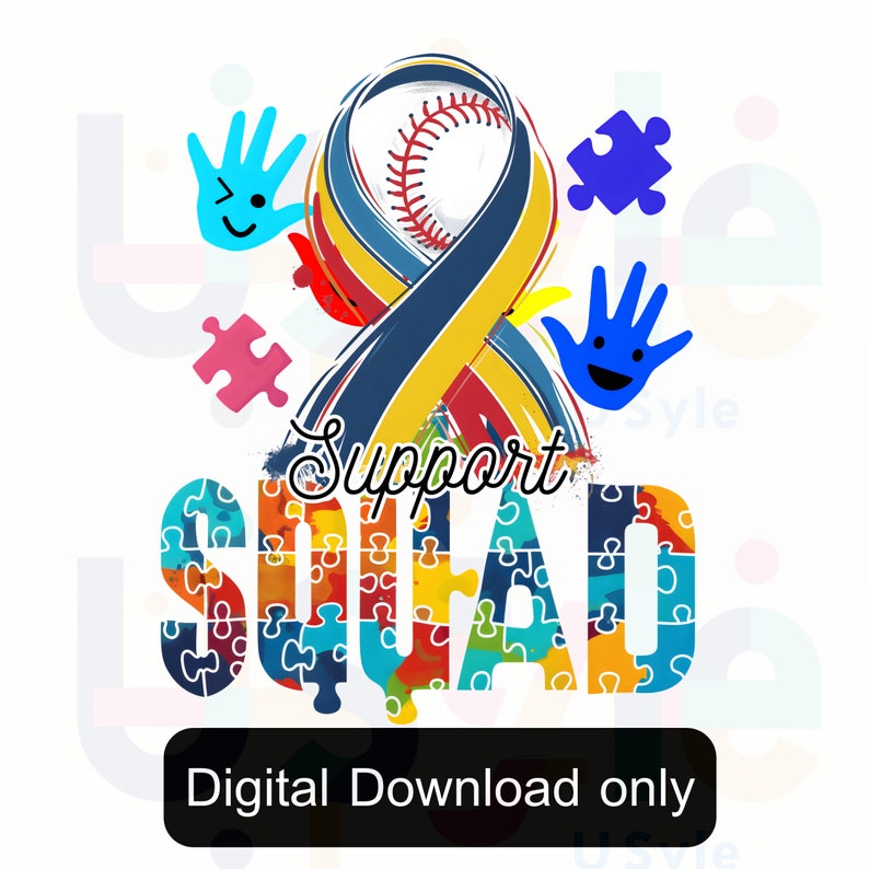 Support Squad Autism Png Sublimation Design Download Autism Ribbon Png Western Png Sport Png Autism Awareness Png Autism Life Png image 1