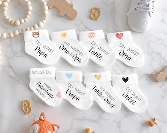Baby socks to announce pregnancy | personalized gift | family gift for birth | baby gifts | announce pregnancy