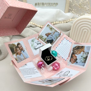 Rosa Hochzeitsgeschenk personalisiert | Geburtstagskarte DIY | Geldgeschenk Geburtstag Hochzeit | Geschenkbox | personalisiertes Geschenk