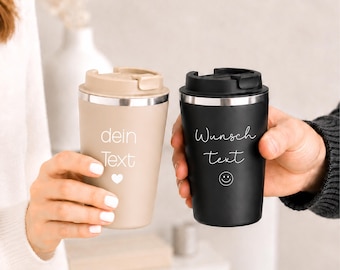 Personalized thermal mug with custom text - 350ml double-walled stainless steel, personalized gift for mom, dad, birthday, Christmas, teacher, farewell