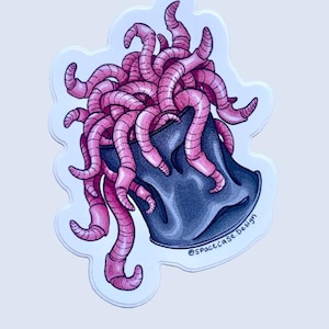 worm sticker, can of worms, waterproof sticker, bug stickers, gross stickers, creepy stickers, stickers for laptop, worm gifts,