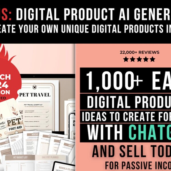 1000 Digital Products Ideas To Create And Sell Today For Passive Income, Etsy Digital Downloads Small Business Ideas and Bestsellers to Sell
