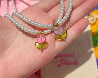 Tulip Pearl Necklace