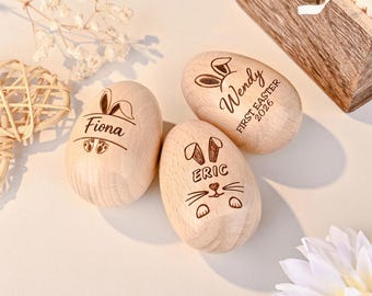 Wooden Easter Egg Shaker, Musical Easter Egg Rattle, Easter Gifts for Babies, Personalized Easter Gifts, First Easter Present for Kids