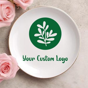 Custom Ring Dish, Custom Logo Ring Holder, Ceramic Ring Dish, Custom Jewelry Dish, College Trinket Jewelry Tray, Design Your Own Ring Dish image 1