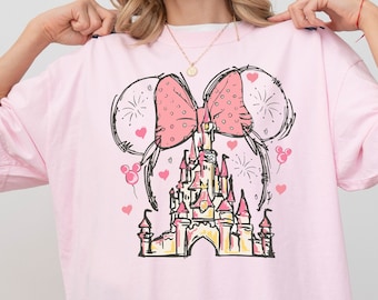 Minnie Castle Valentines Comfort colors T-Shirt, Valentines Day T-Shirt, Gift For Beloved, Disney Castle Shirt, Gift for Girlfriend, hoodies