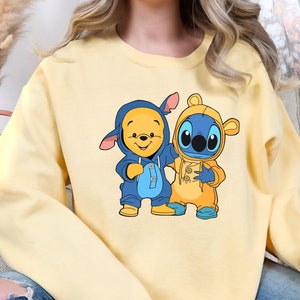Winnie The Pooh Comfort colors Shirt, Stitch Shirt, Pooh Bear Shirt, Matching Friends Shirt, Besties Shirt, Friends Trip Shirt, Stitch Kids
