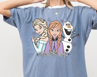 Frozen Comfort colors Shirt, Elsa T-Shirt, Disneyland Shirt, Frozen Olaf Tee, Retro Disney Shirt, Disney Princess Sweatshirt, Disney Shirts