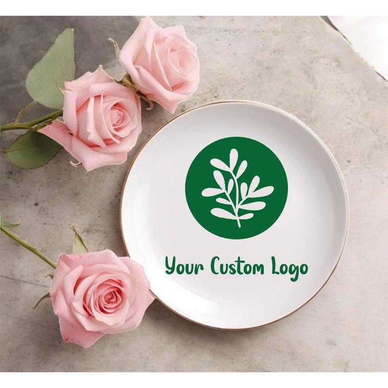 Custom Ring Dish, Custom Logo Ring Holder, Ceramic Ring Dish, Custom Jewelry Dish, College Trinket Jewelry Tray, Design Your Own Ring Dish image 1