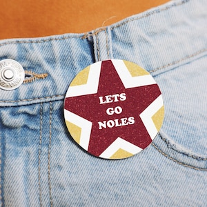 FSU Game Day Button Lets Go Noles Star