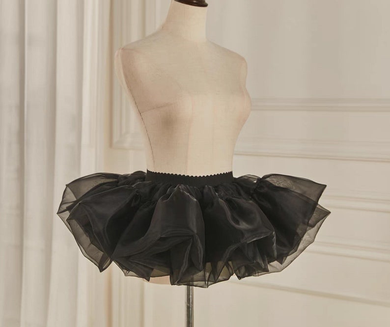 Gonna da balletto nera, sottoveste per bambini, gonna da ballo, tutu per bambini, sottoveste per ragazze, sottoveste in tulle per ragazze, sottoveste in tulle immagine 3