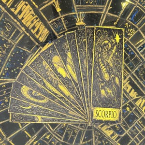 Scorpio Zodiac Bookmark – Textured Tarot Stained Glass Art | Intense Scorpio Gift | Celestial Astrology Bookmark for Book Lovers