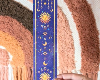 Sun & Moon Whimsigoth Bookmark | Holographic Pixel Art Bookmark | Witchy | Handmade