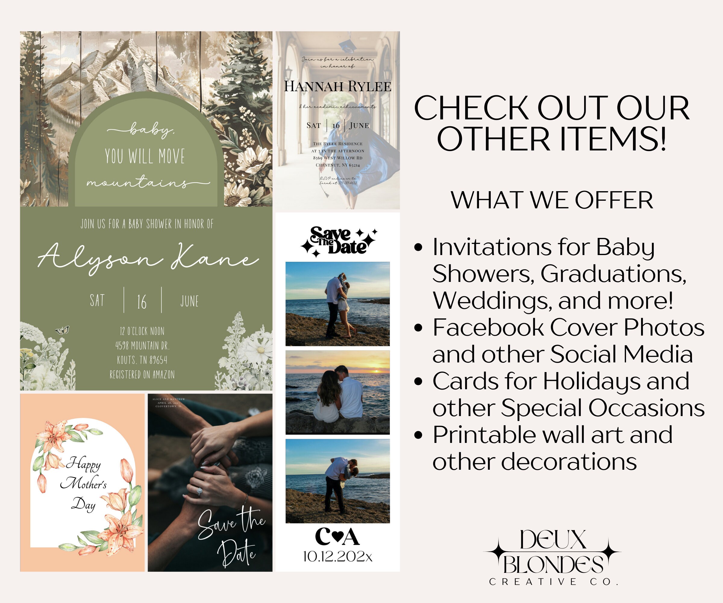 Editable Facebook Event Baby Shower Cover Photo & Invitation Evite