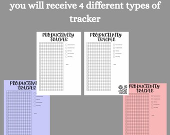 One-Year Productivity Tracker, Printable Goal Planner (Digital Download)
