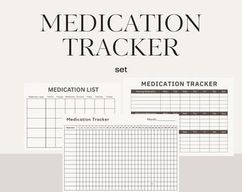 Printable Medication Tracker Set | Daily, Weekly, Monthly (Instant Download)