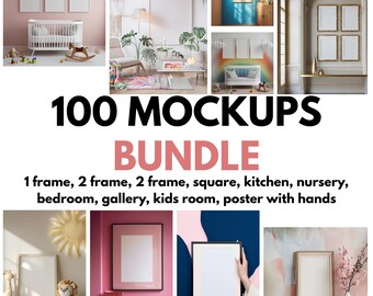 100 Frames Mockup Bundle | Art Print, Kids & Nursery (Digital Download)