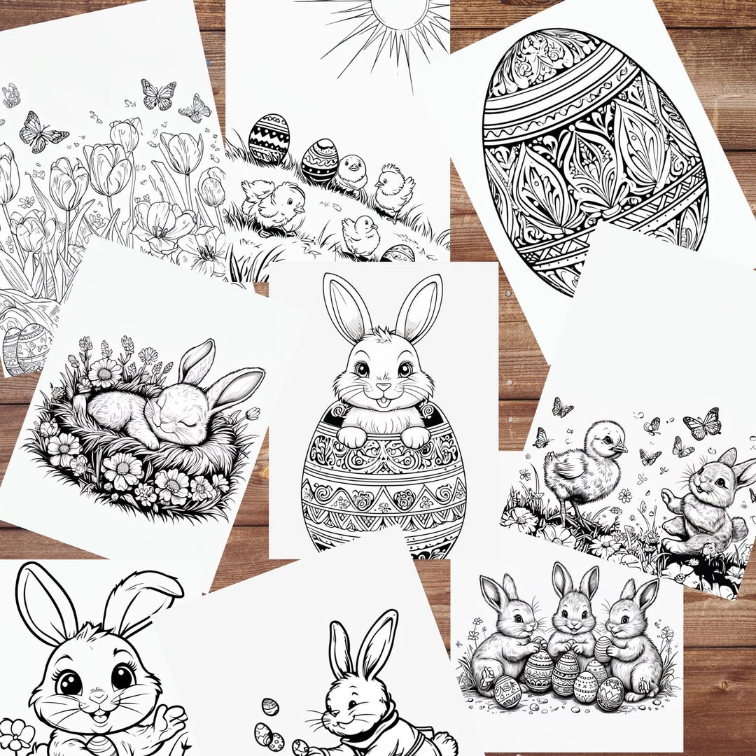 Easter Coloring Book for Kids, 27 Printable Pages (digital Download) - Etsy