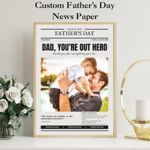 Benutzerdefinierte Vatertag Zeitung Poster Vatertag Geschenk Geschenk für Papa Erster Vatertag Vatertag Druckbar alles Gute zum Vatertag Opa Day