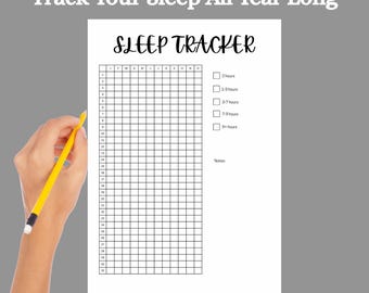 One-Year Sleep Tracker, Printable Sleep Log (Digital Download)
