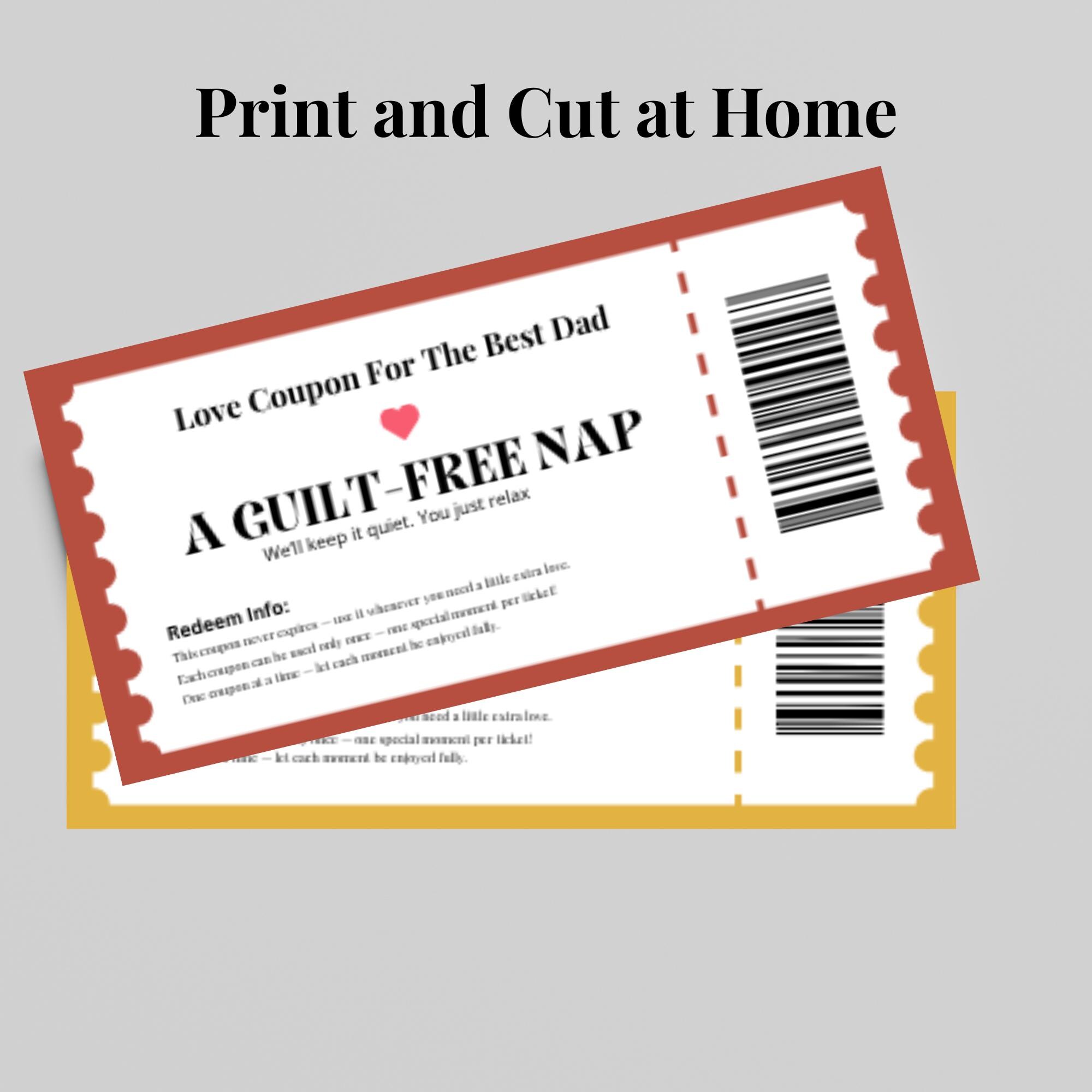 Printable Fathers Coupons Thoughtful Gift Idea DIY Coupon Book for Dad ...