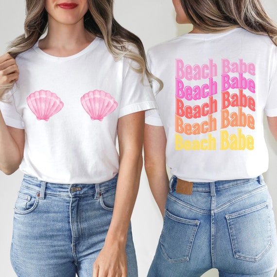 Oversized Beach Babe T-Shirt Clothing Apparel for Over Swimsuit Oversized Tee Attire Wear For Beach Vacation T Shirt Beach Babe