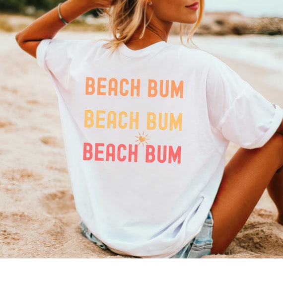 Ladies Beach Vacation Oversized Comfy Tee Clothing Apparel Wear for Over Swimsuit Oversized Lounge Shirt Attire Wear for Beach Trip