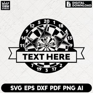 ダーツボード SVG: ダーツゲームトーナメントロゴ (デジタルダウンロード)