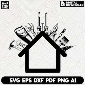 House Repair Builder Svg, Repair Tools Svg, House Repair Svg, Builder Svg, Repairman Svg, Repair Cut files, Digital Download