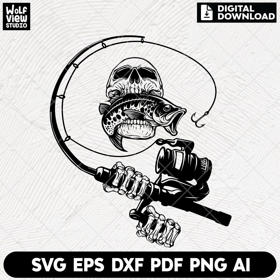 Skull Fisherman SVG: Skeleton Fishing Design (digital Download) - Etsy