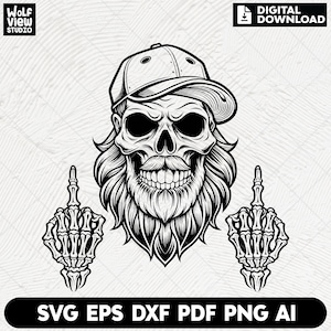 Skull Middle Finger Svg, Skull Svg , Skeleton Svg, Skeleton Middle Finger Svg, Skull Shirt Svg , Skull Clipart,  Digital Download