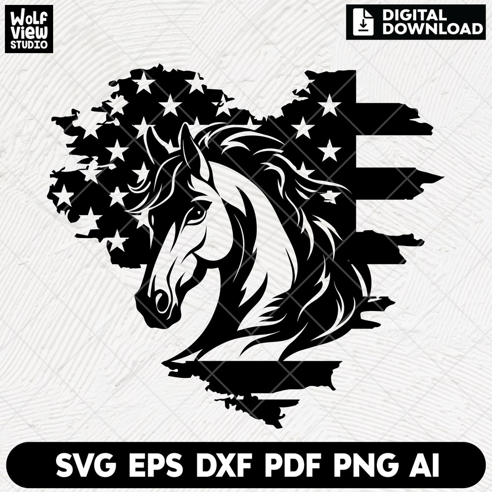Horse Svg, Horse Stencil, Horse Silhouette, Us Horse Shirt,Us Horse Svg, Horse Sticker, Horse Clipart, Us Horse Scene Svg, Digital Download Alwasky