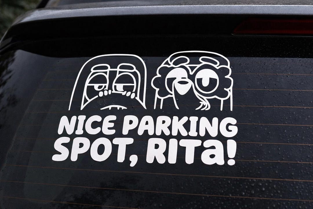 Funny Car Decal, Sarcastic Vinyl Sticker, Cartoon Humor Window Cling - Etsy