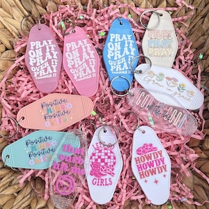 Retro Faith-Based Motel Keychain | Encouraging and Positivity and  Western | Perfect for Car and House Keys | Great Stocking Stuffers