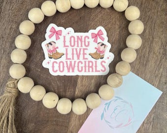 Long Live Cowgirls Sticker | Pink Boots & Bows Decal