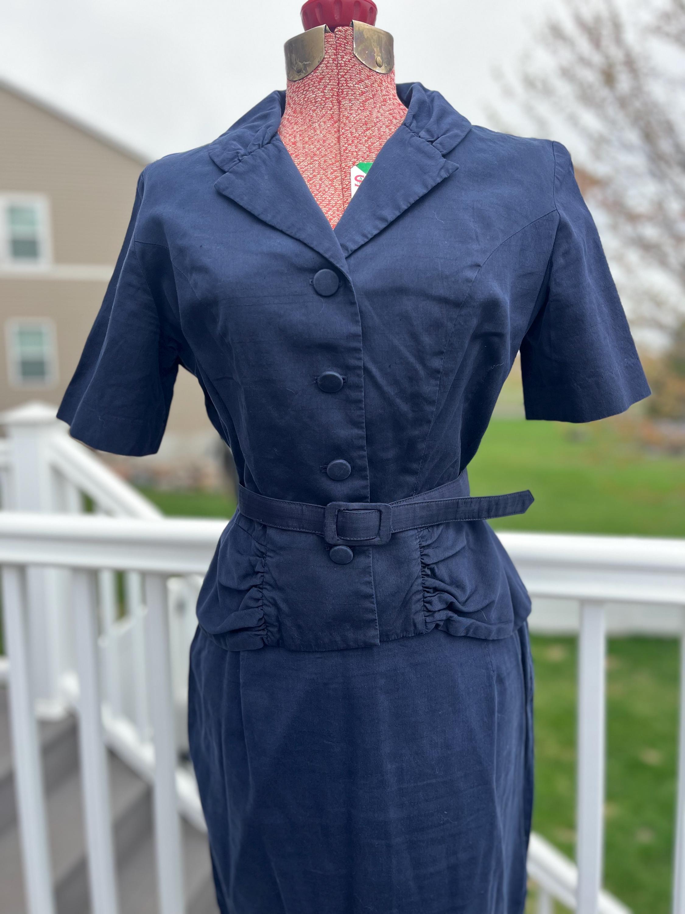 50s Navy Blue Dress - Etsy