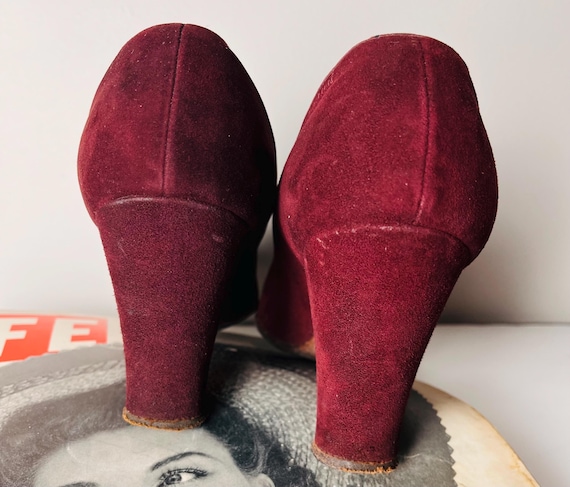 1940’s Burgundy Pumps - image 6