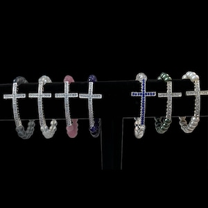 Beaded stretch cross bracelets