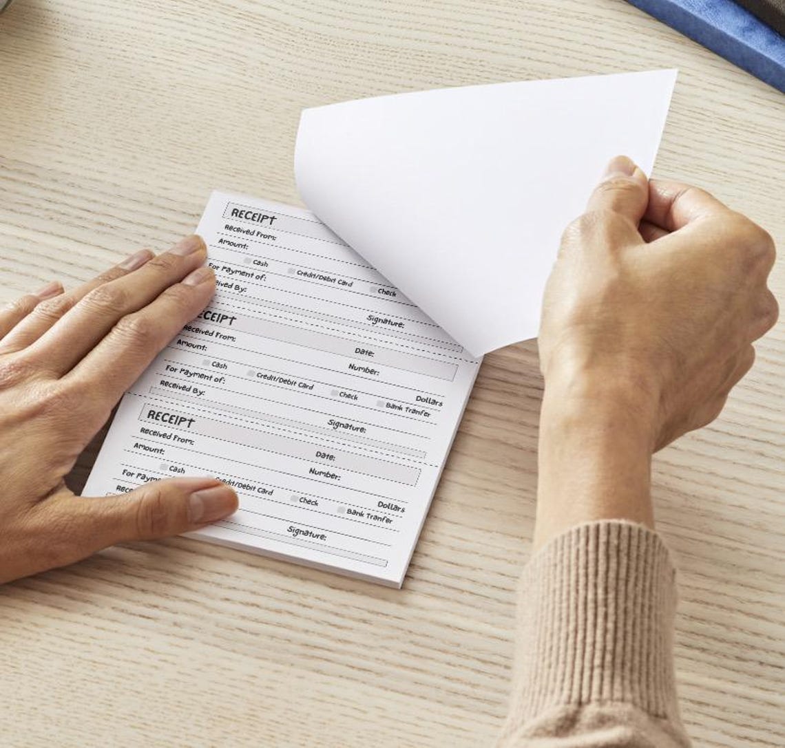 Simple A4 Printable PDF Receipt Template. Customer Receipt, Digital ...