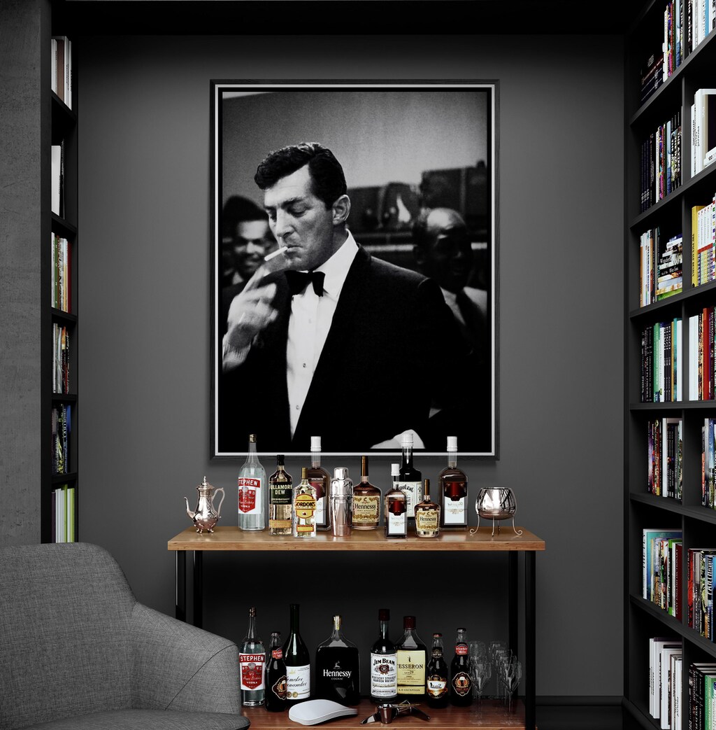 Poster Vintage In Metallo Di Dean Martin - Cartello In Latta 20x30 Cm Con Fori Per Appendere, Decorazione Per Bar, Garage E Man Cave