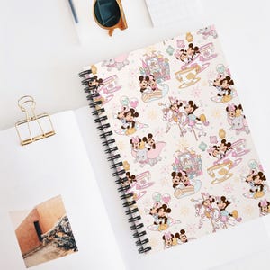 Mickey Mouse Spiral Notebook, Disney Minnie Patterned School Journal, Kawaii Cartoon Diary, Ruled Line Stationery, Gift for Girls and Women