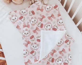 Couverture pour bébé Marie Marie, couette peluche aristochats, jeté de voyage pour enfants et adultes, couvertures pour berceaux, couverture douce en sherpa pour cadeau de baby shower